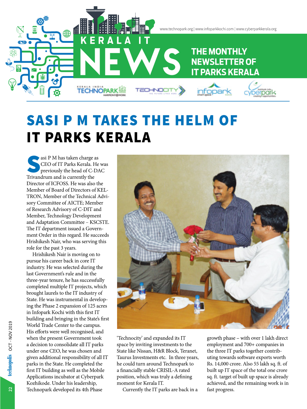 Sasi P M Takes the Helm of It Parks Kerala