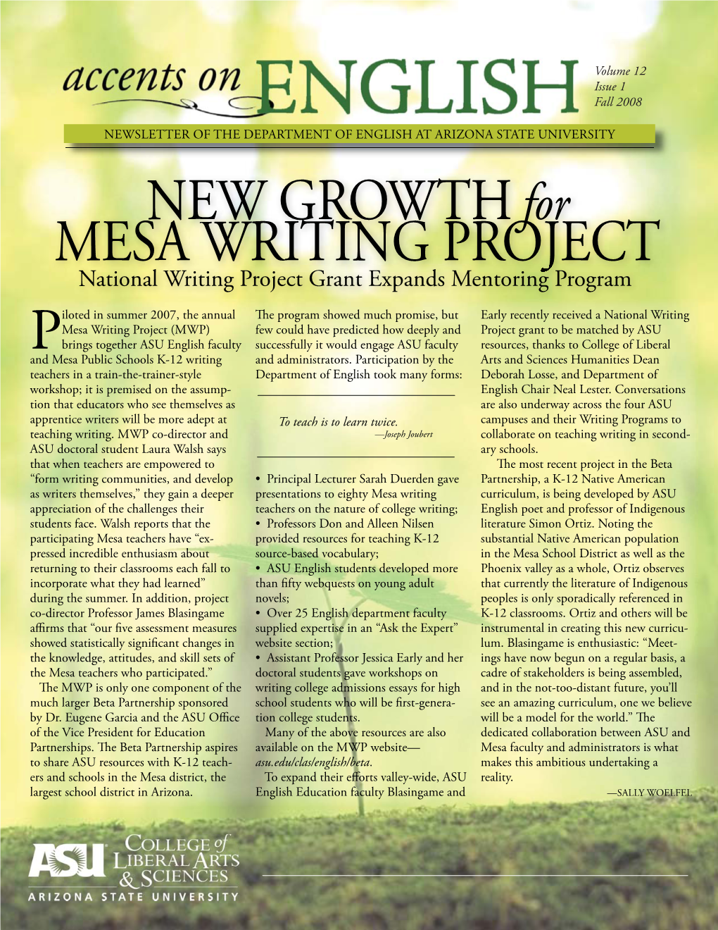 NEW Growthfor MESA WRITING PROJECT