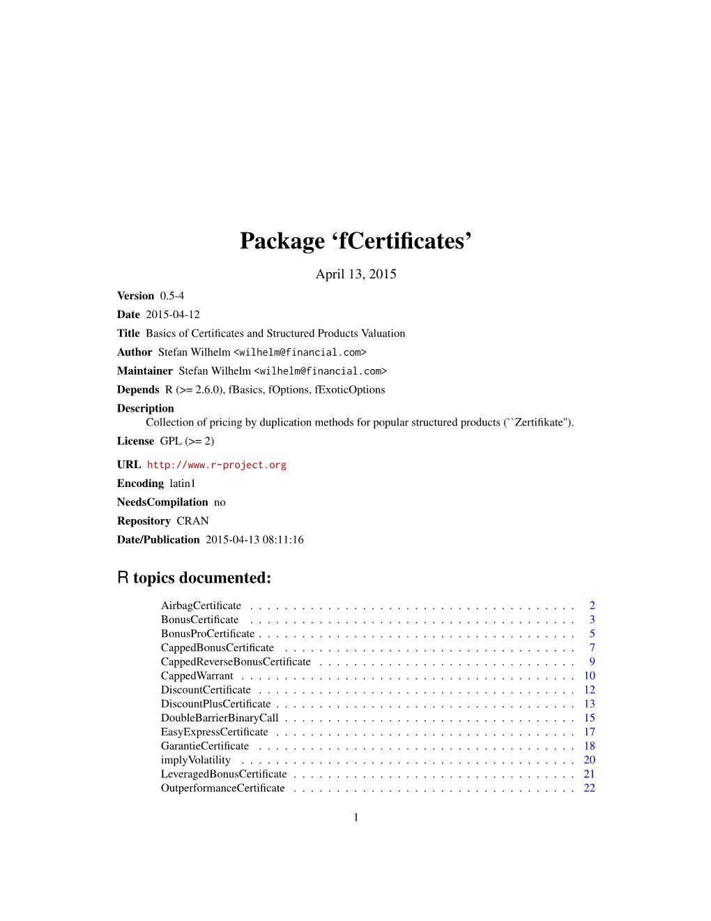 Package 'Fcertificates'