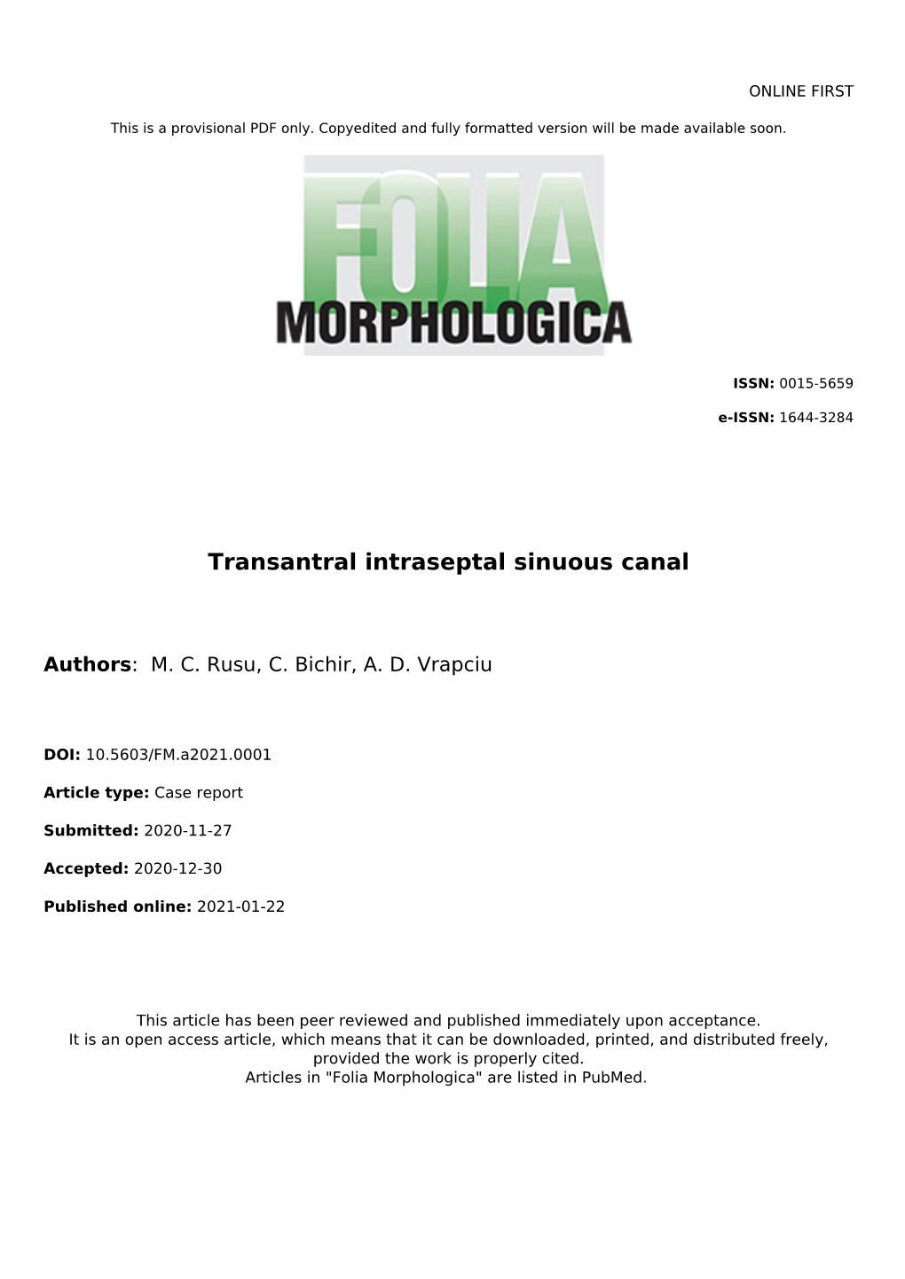 Transantral Intraseptal Sinuous Canal