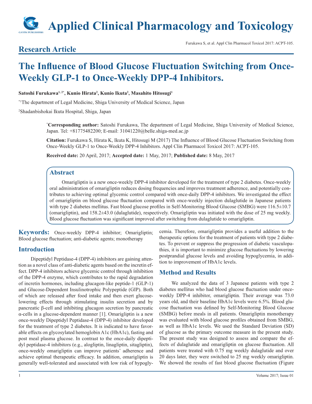 Applied Clinical Pharmacology and Toxicology