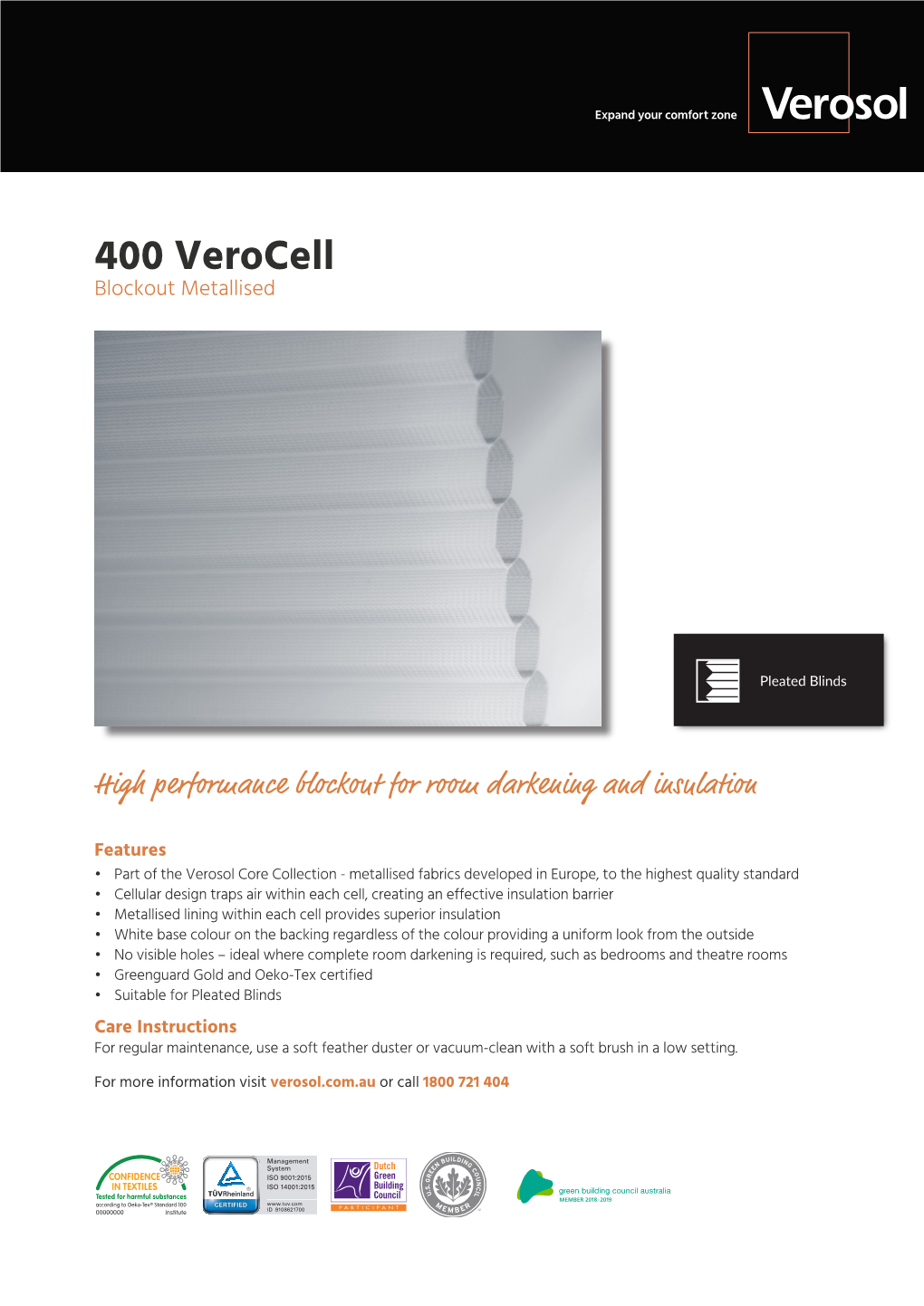 400 Verocell Blockout Metallised
