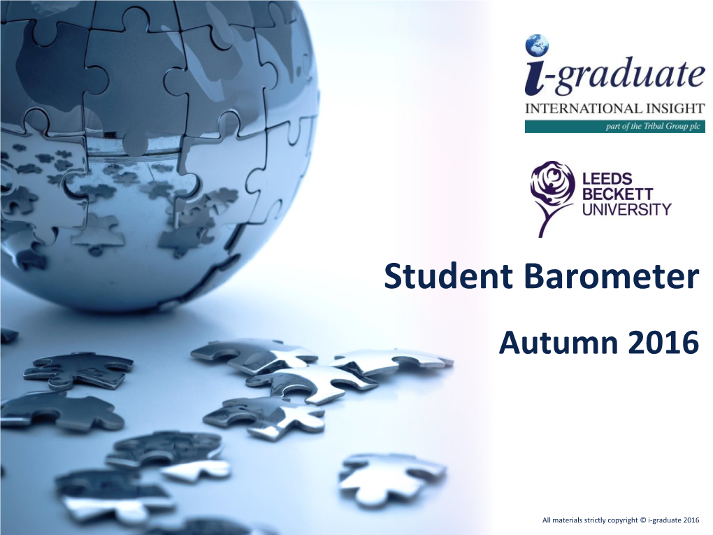 Student Barometer Autumn 2016