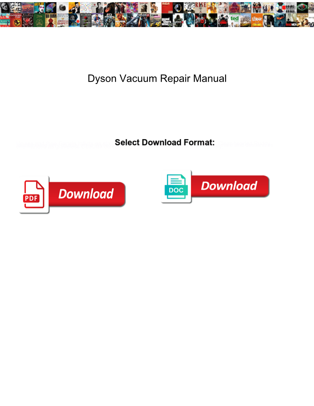 Dyson Vacuum Repair Manual