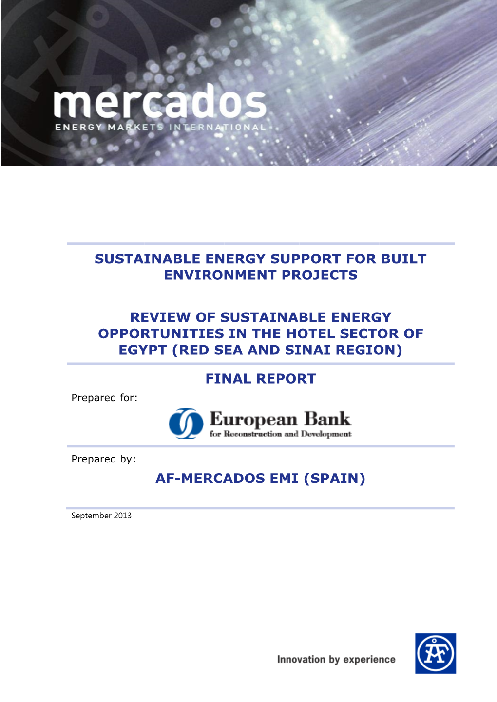 Sustainable Energy Opportunities in the Hotel Sector in Egypt