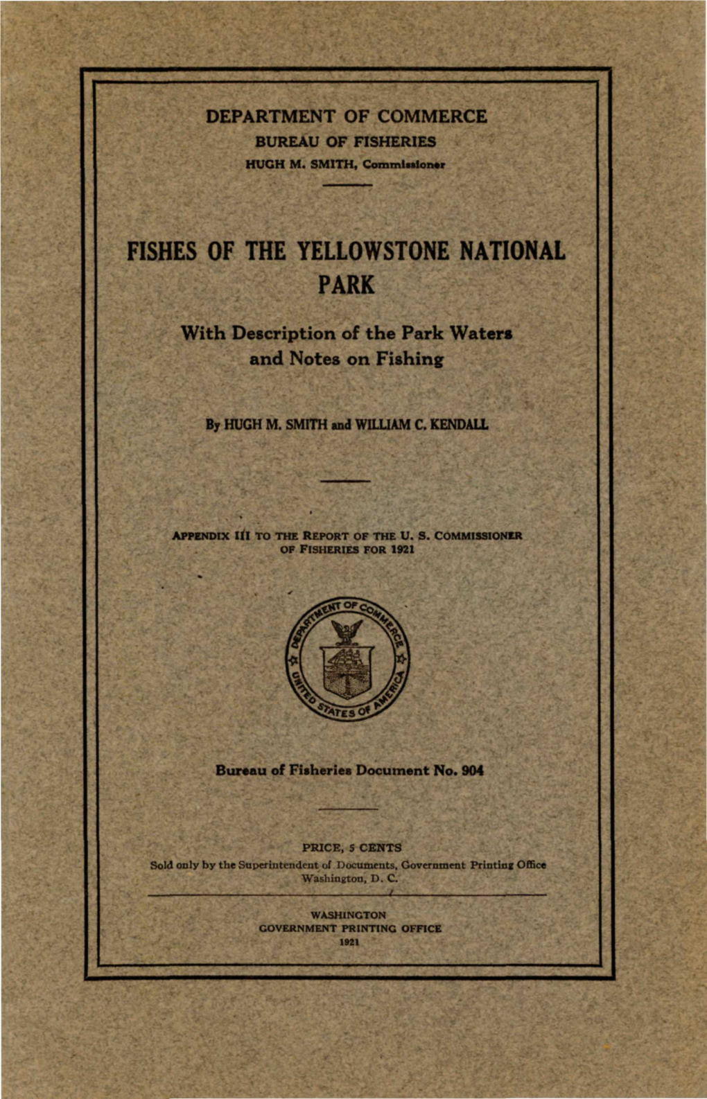 Fishes of the Yellowstone National Park