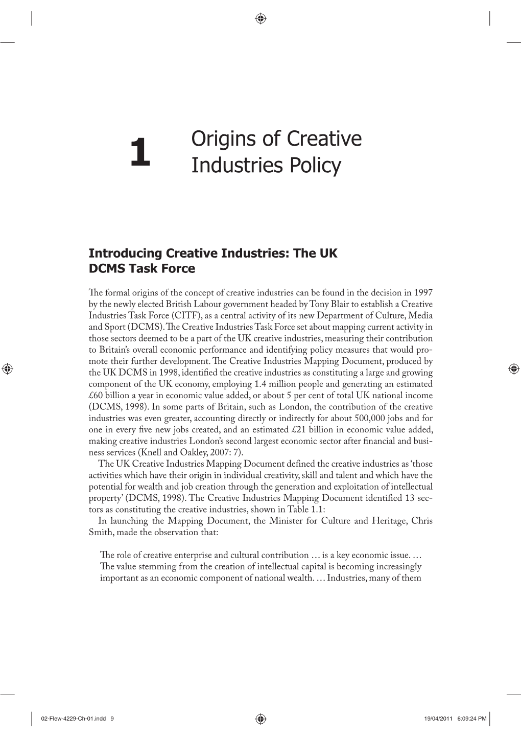 Creative Industries: the UK DCMS Task Force