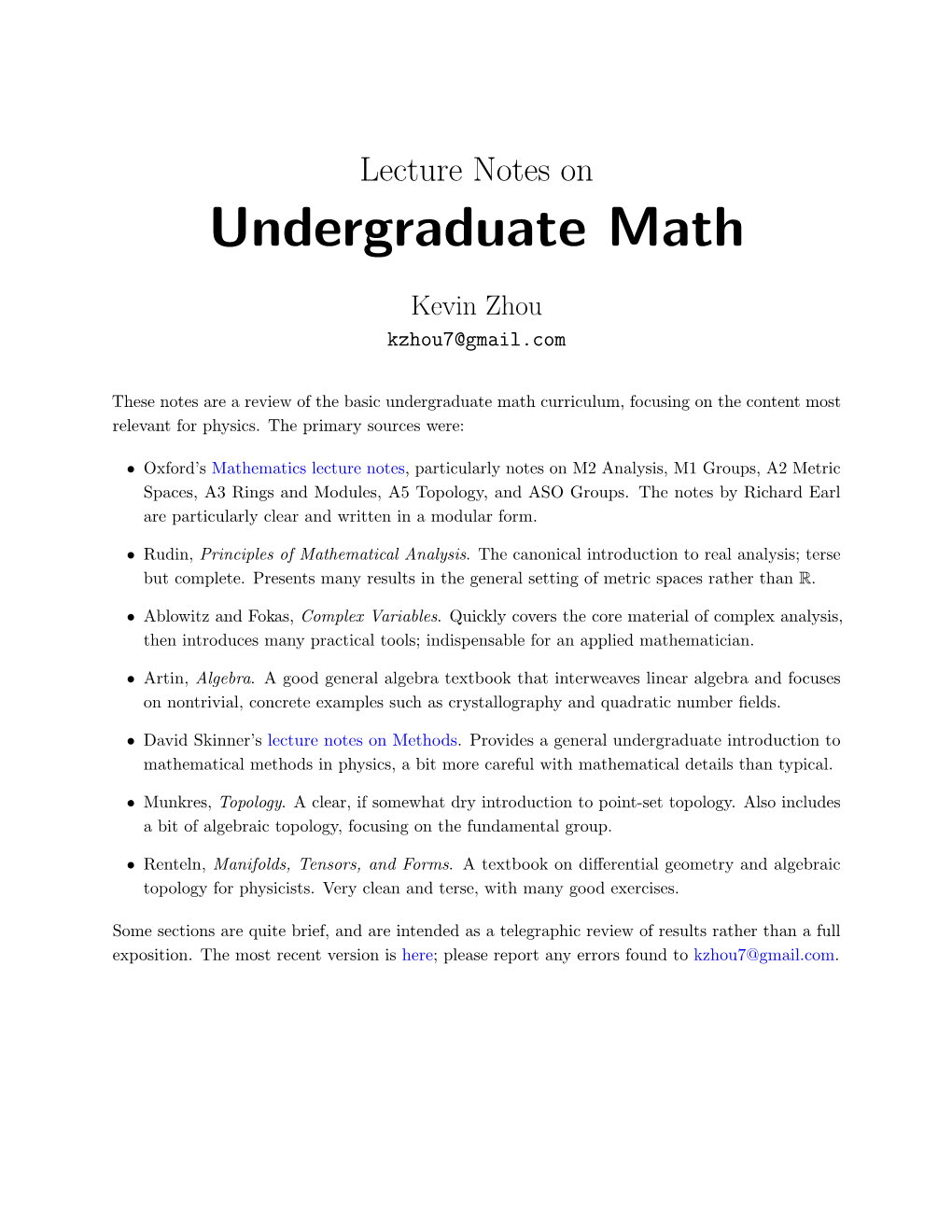 Undergraduate Math