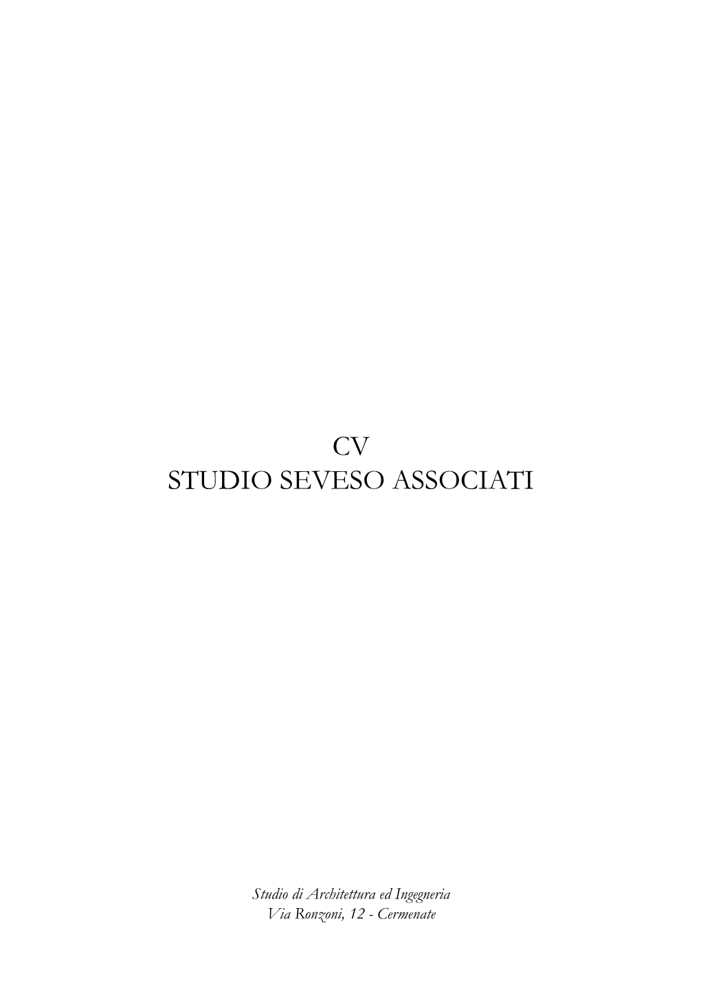 Cv Studio Seveso Associati