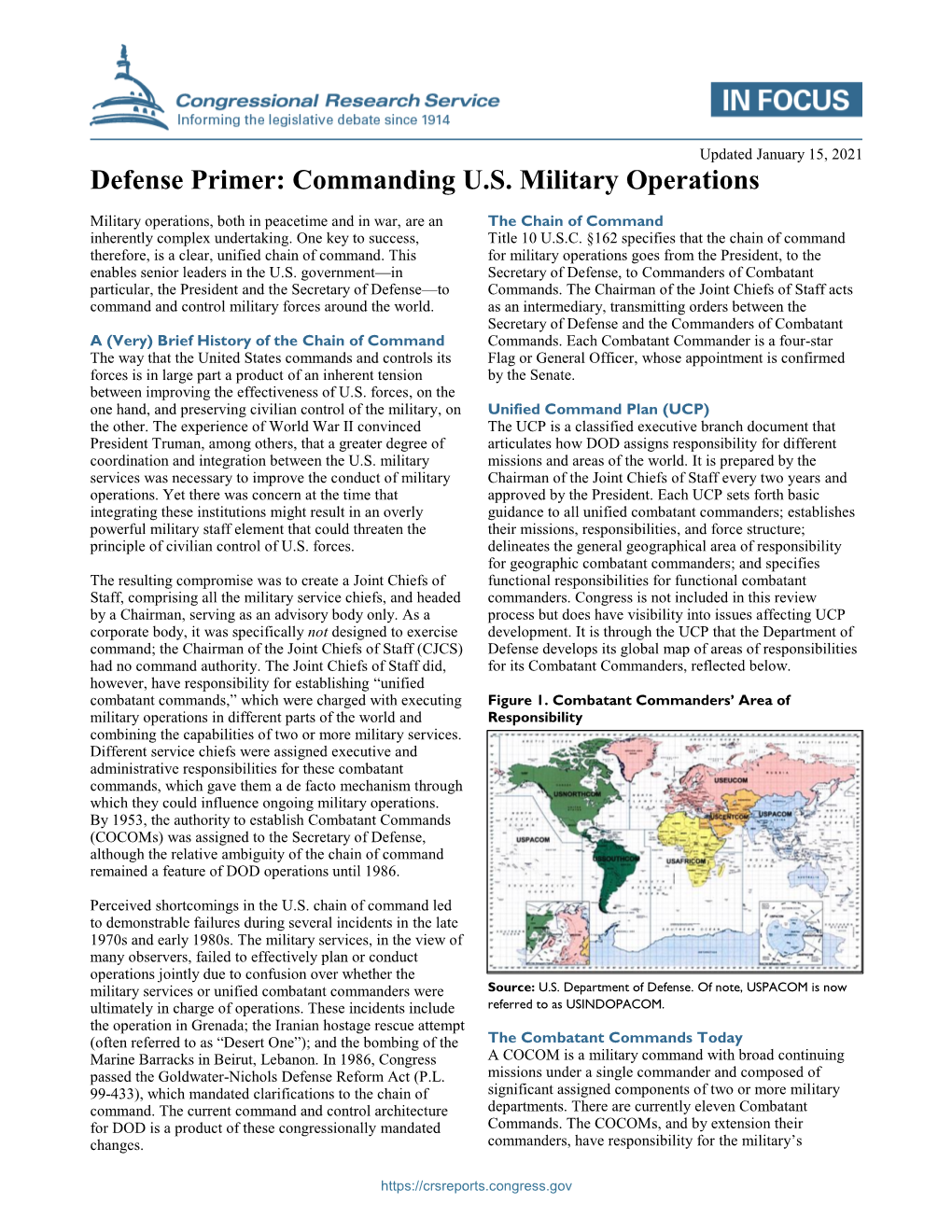 Defense Primer: Commanding U.S. Military Operations