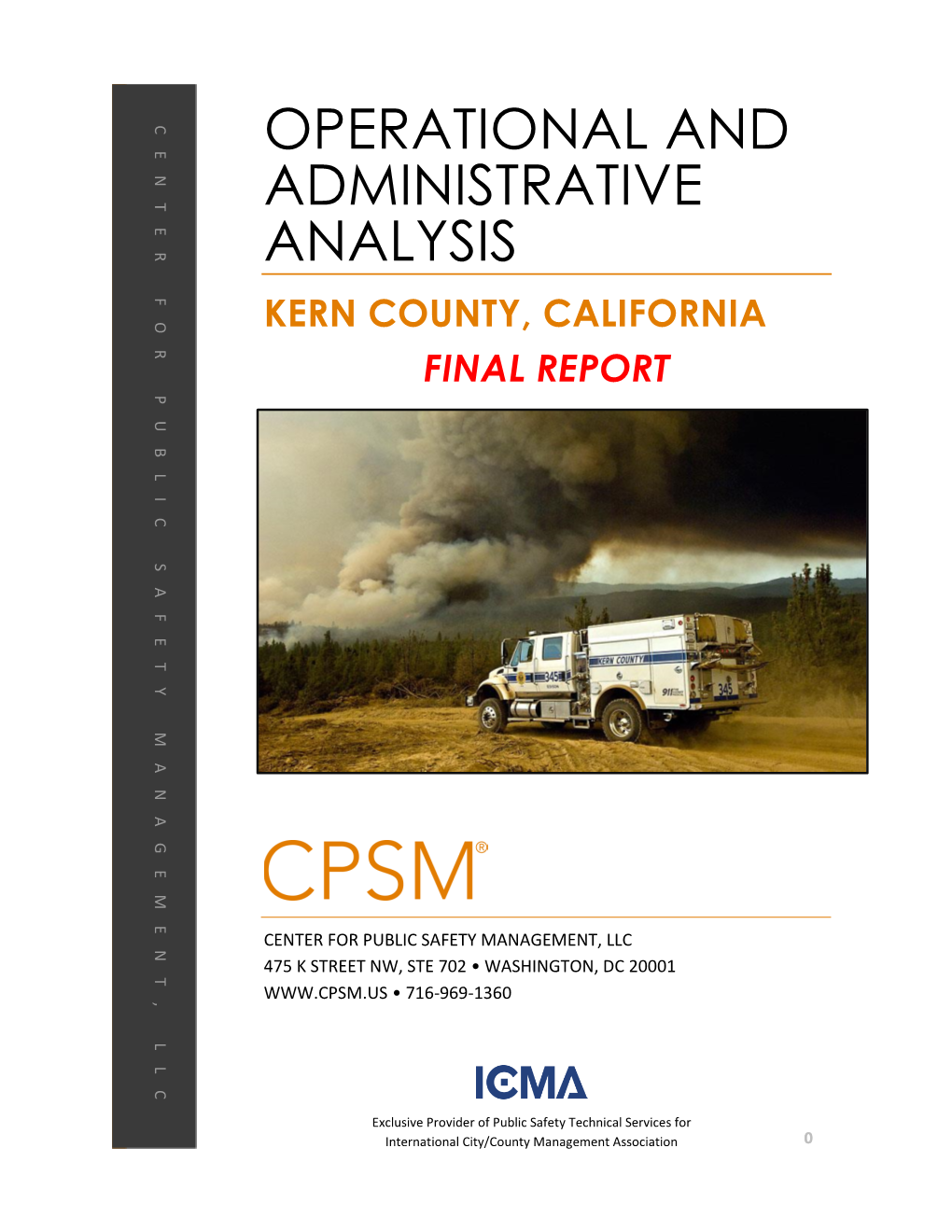 Fire Department Operational and Administrative Analysis: Kern County