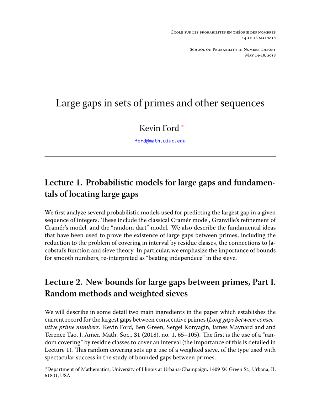 Large Gaps in Sets of Primes and Other Sequences