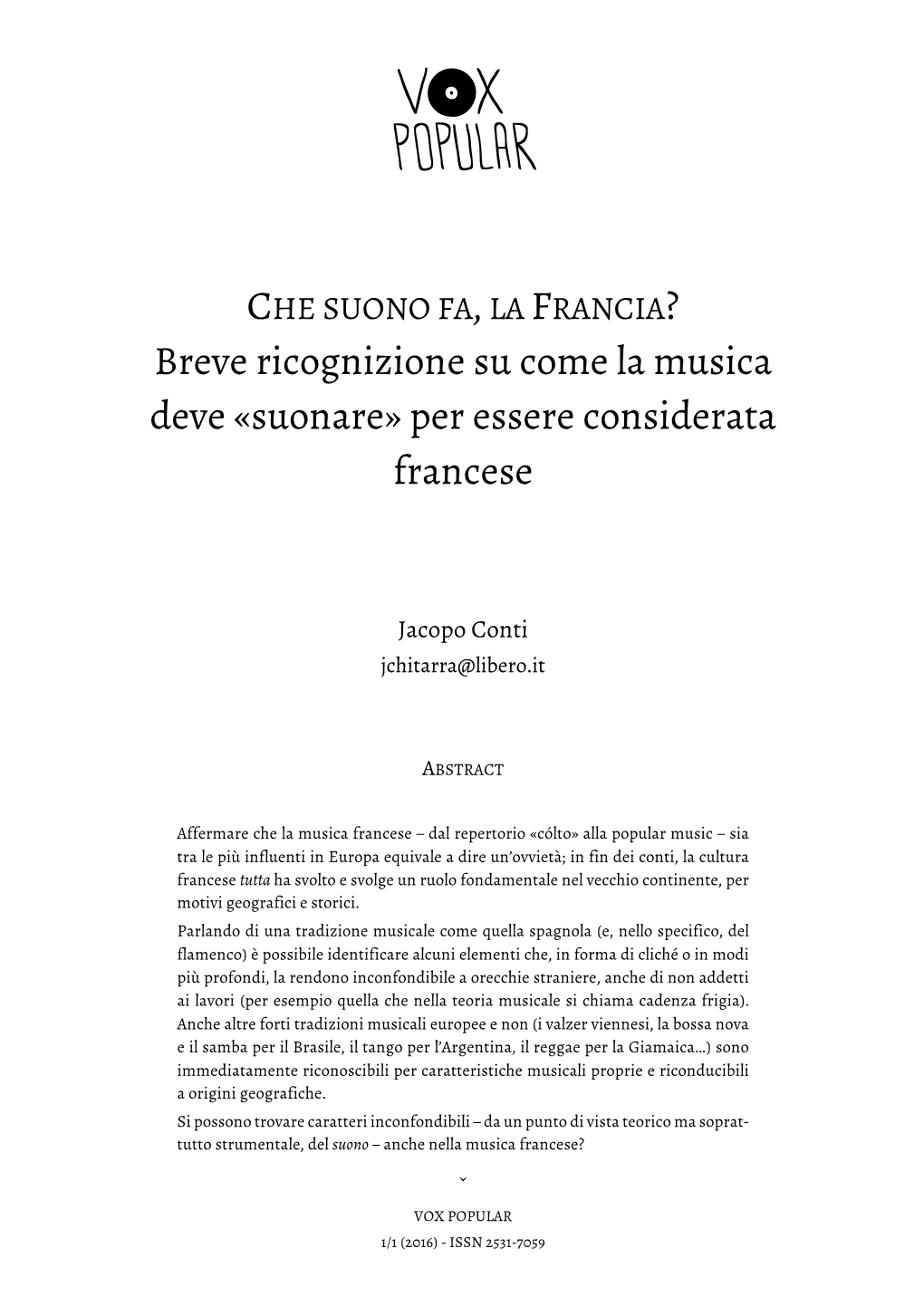 Breve Ricognizione Su Come La Musica Deve «Suonare» Per Essere Considerata Francese