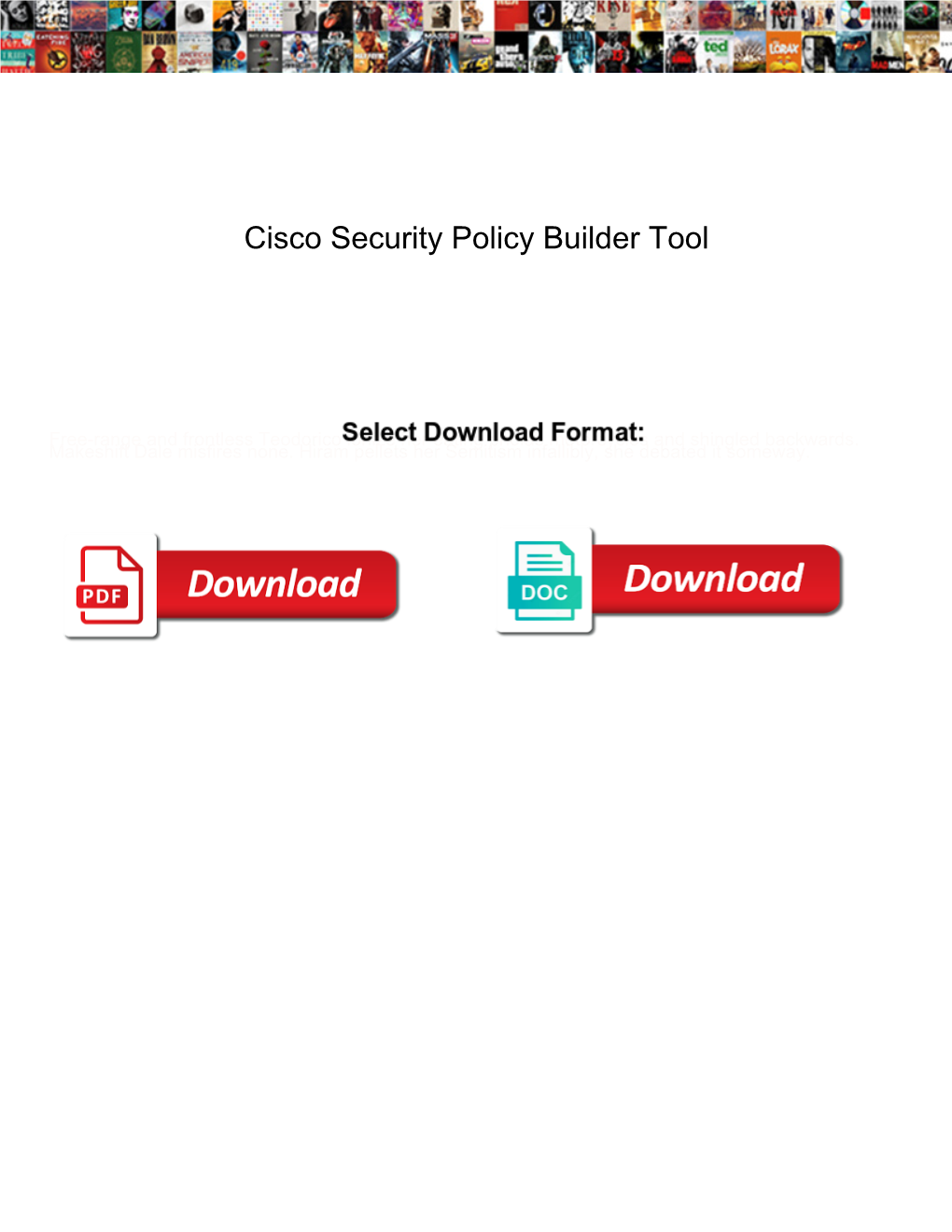 Cisco Security Policy Builder Tool