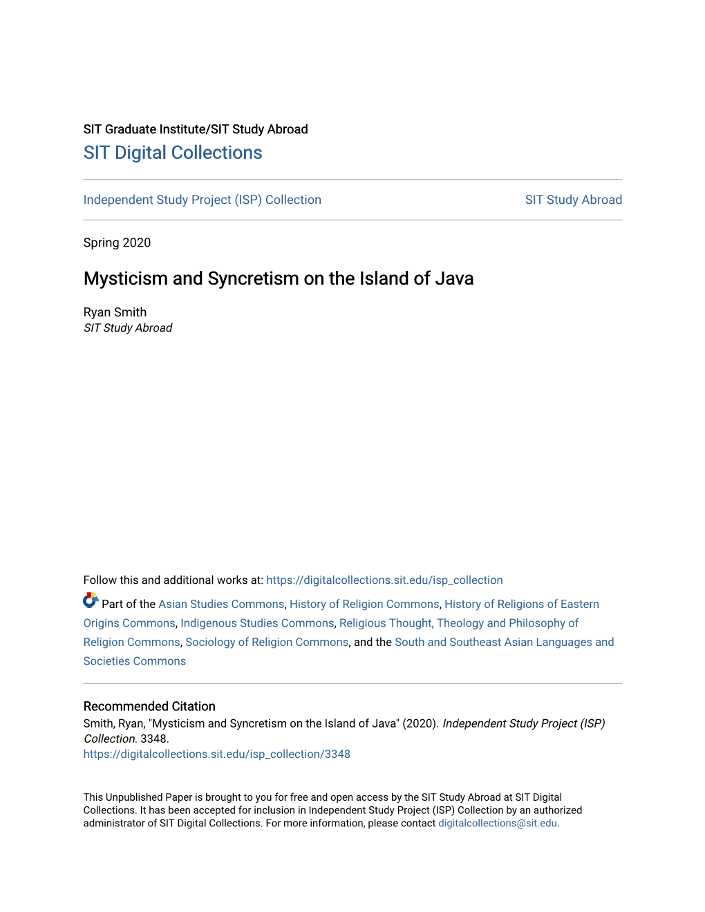 Mysticism and Syncretism on the Island of Java