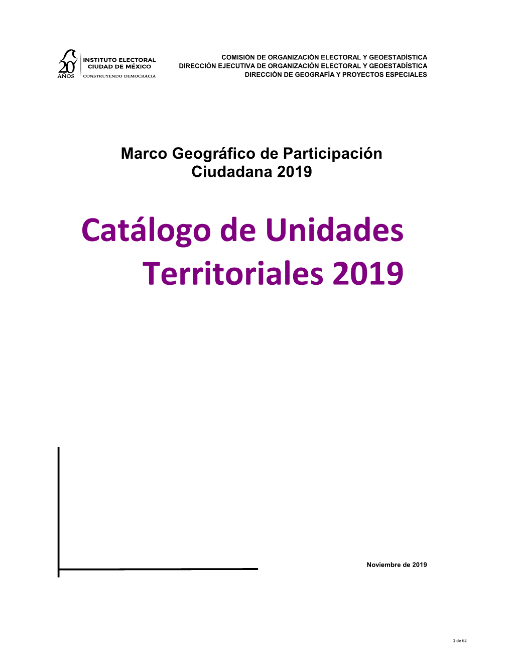 Catálogo De Unidades Territoriales 2019