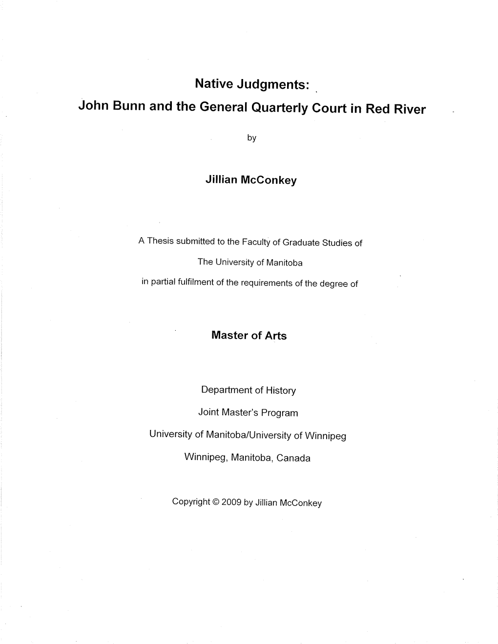 John Bunn and the General Euarterly Court in Red River