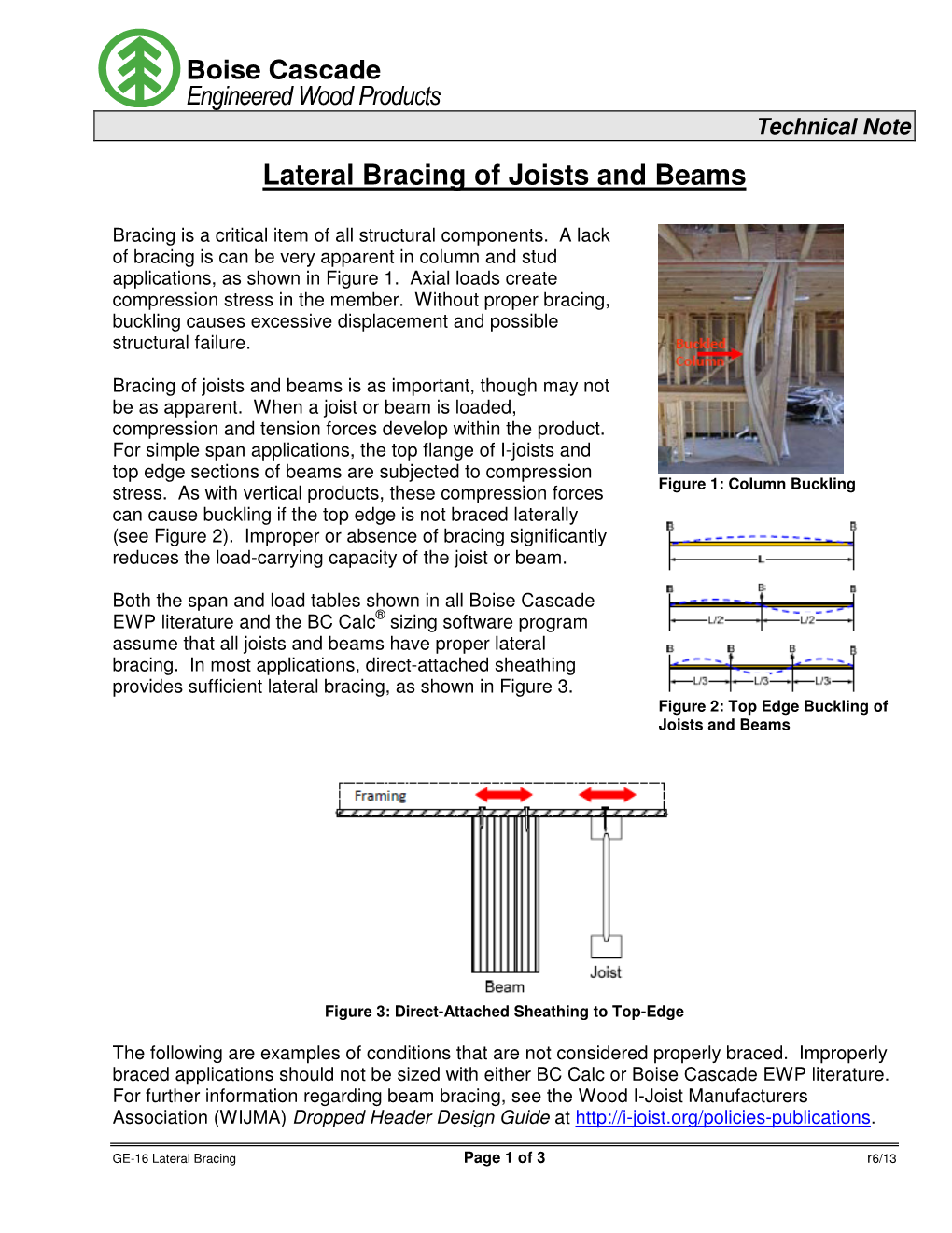 Lateral Bracing of Joists and Beams