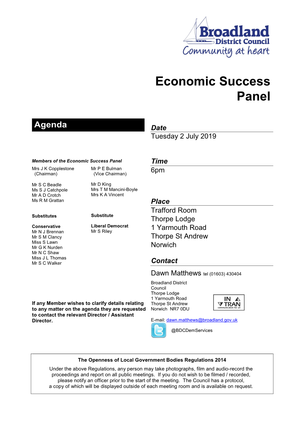 Economic Success Panel Papers