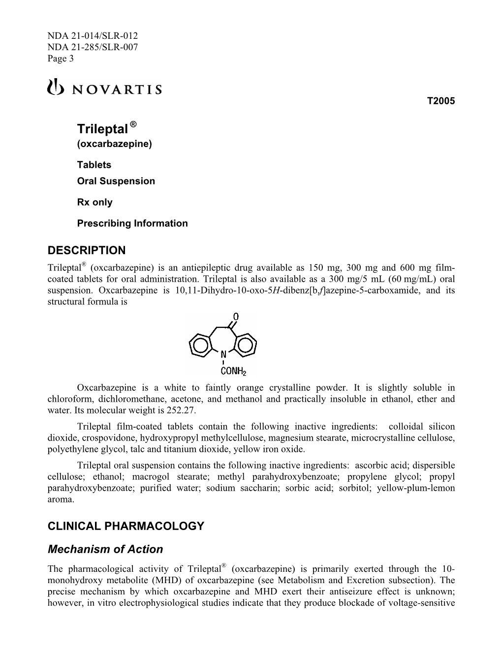 Trileptal ® (Oxcarbazepine)