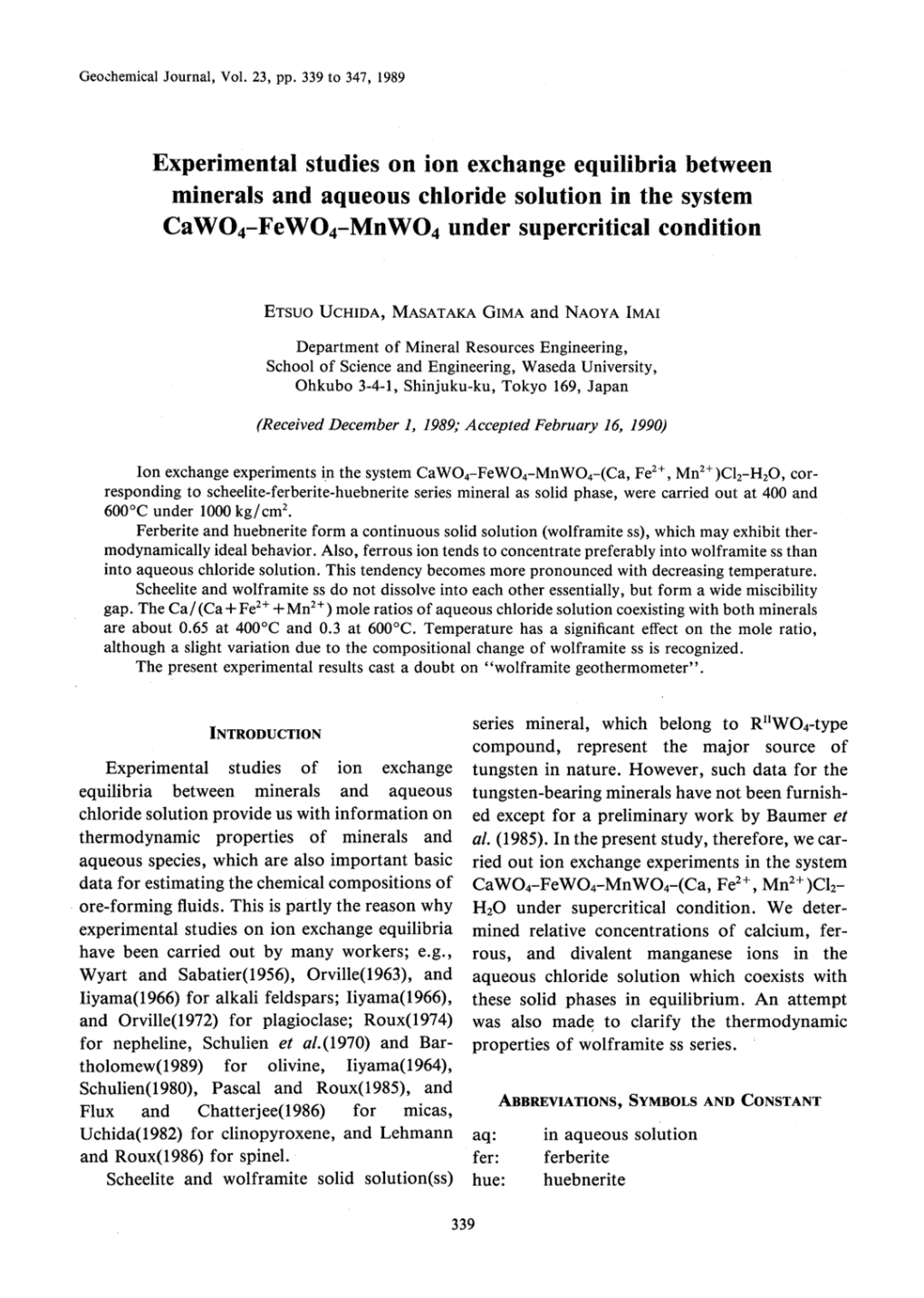 Cawo4-Fewo4-Mnwo4 Under Supercritical Condition