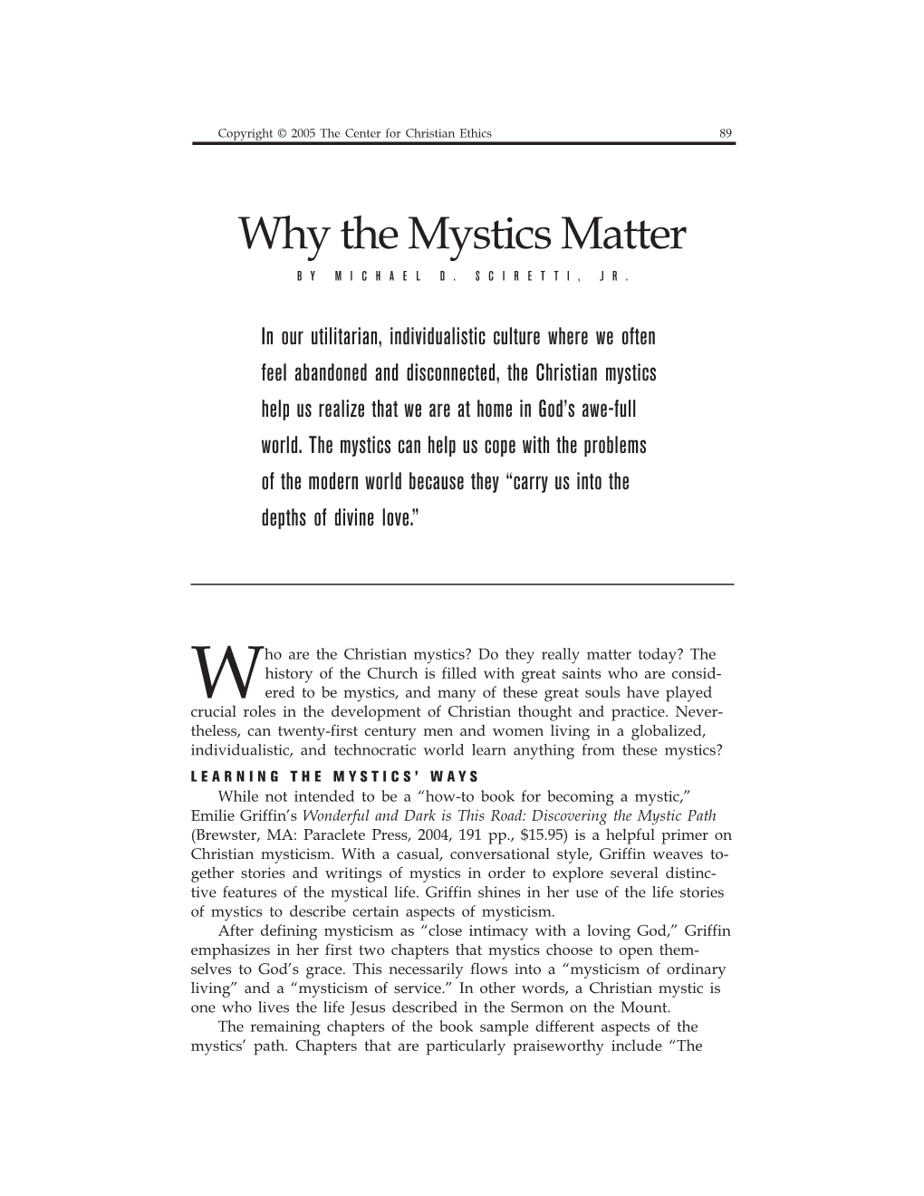 Mystics Matter by MICHAEL D