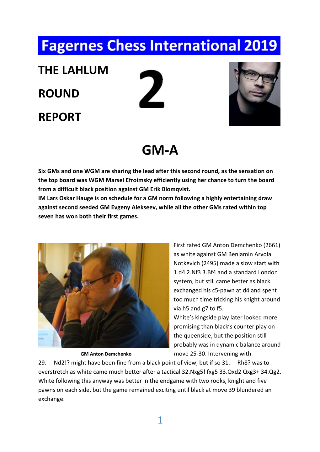 The Lahlum Round Report