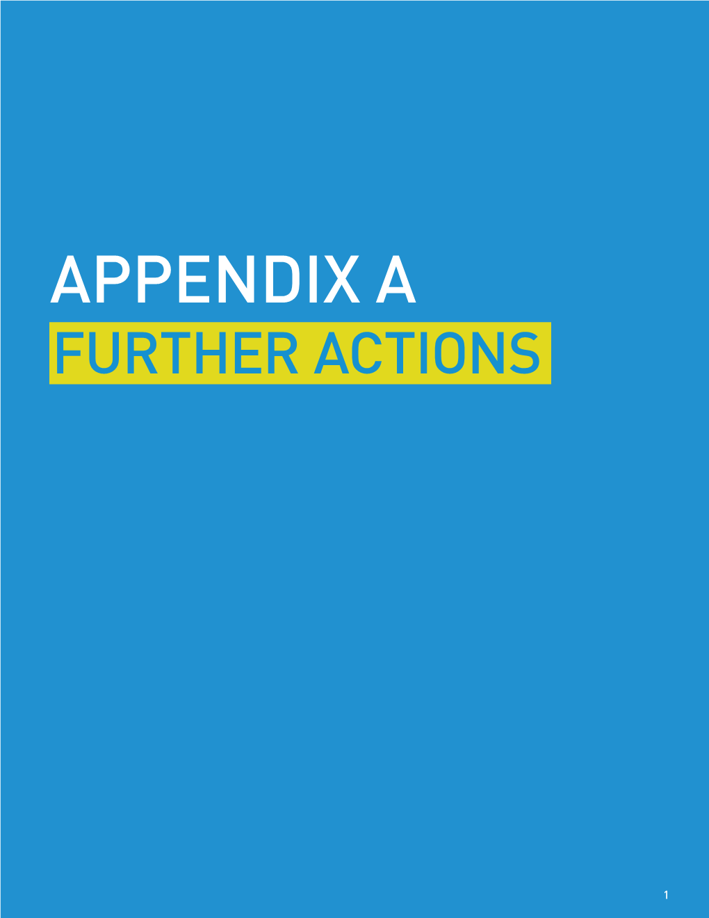 Appendix a Further Actions