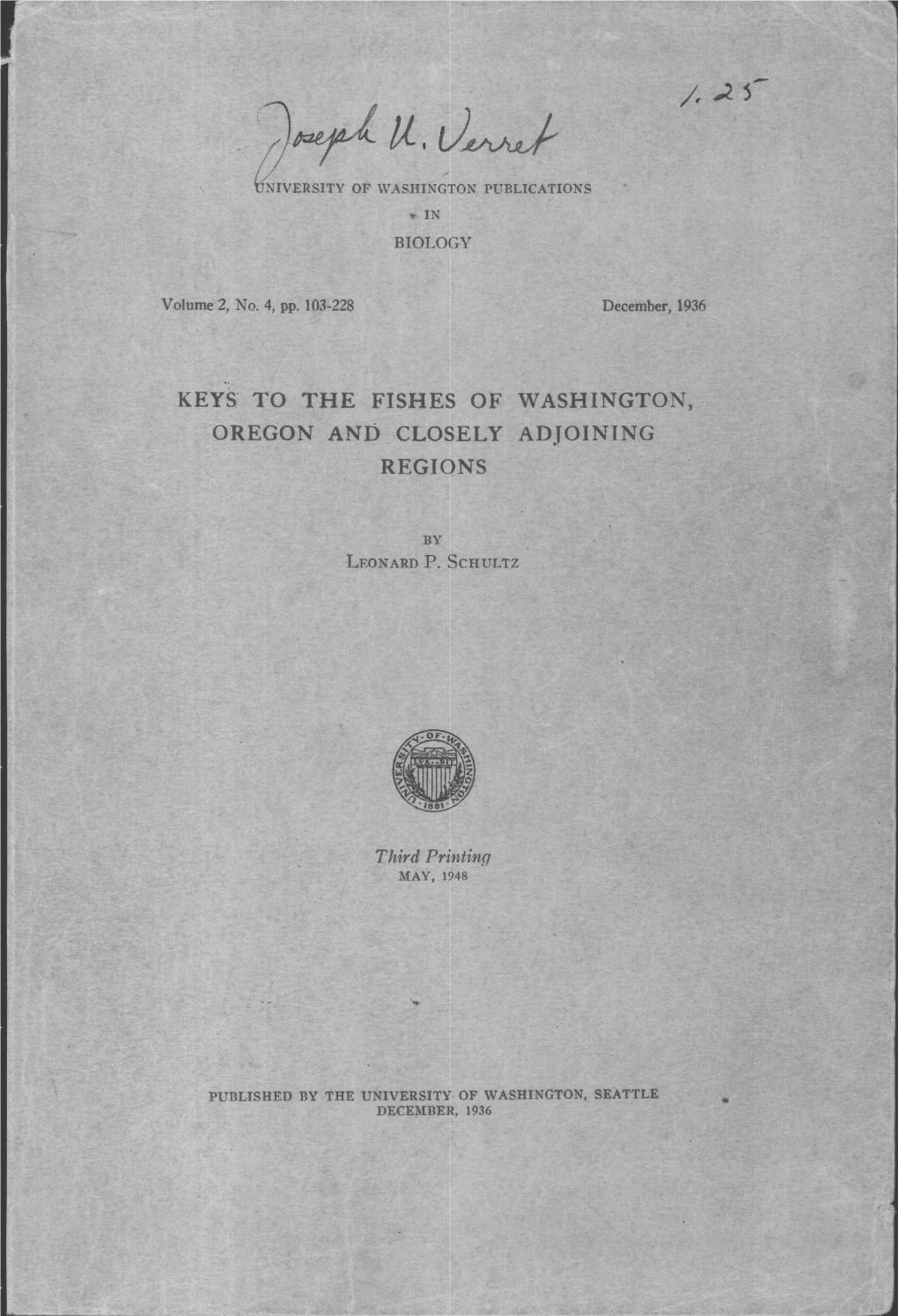 1L,Llj Nwersity of Washington Publications in Biology