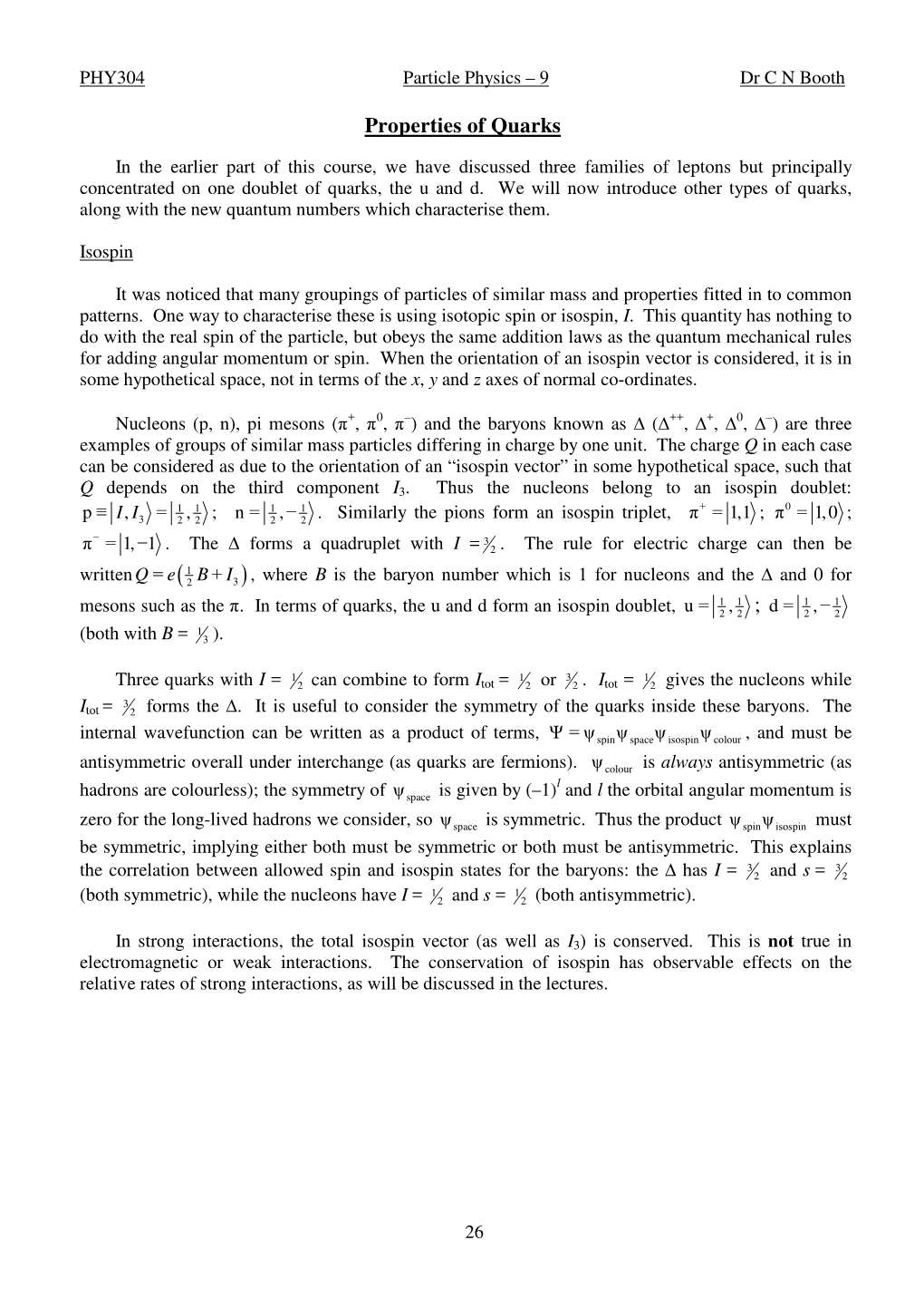 Properties of Quarks