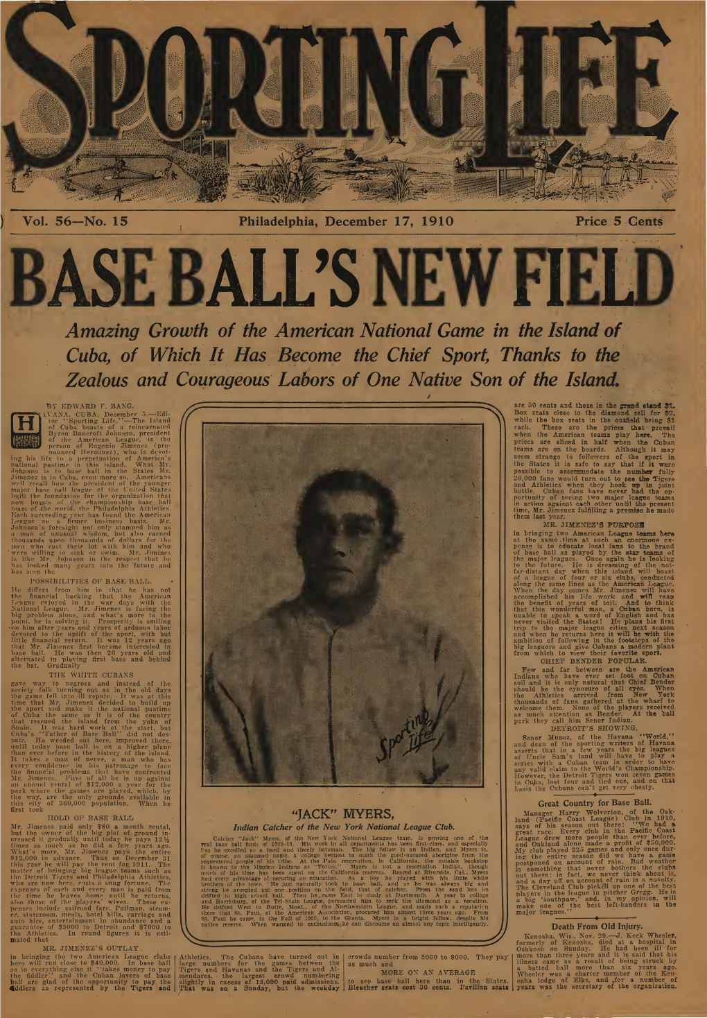Indoor Base Ball Guide for 1910