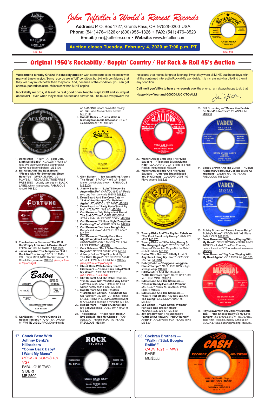 (PDF) Version of My February 4Th Auction