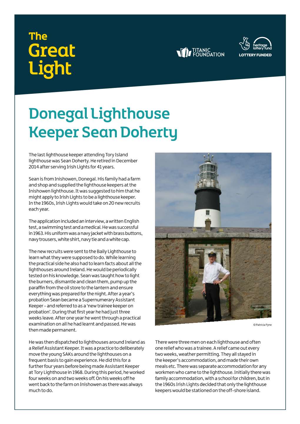 Donegal Lighthouse Keeper Sean Doherty