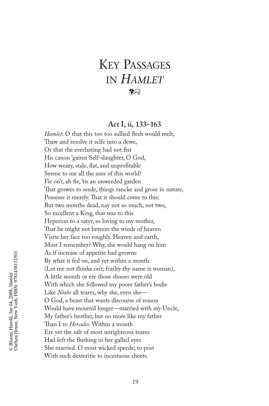 Key Passages in Hamlet Q