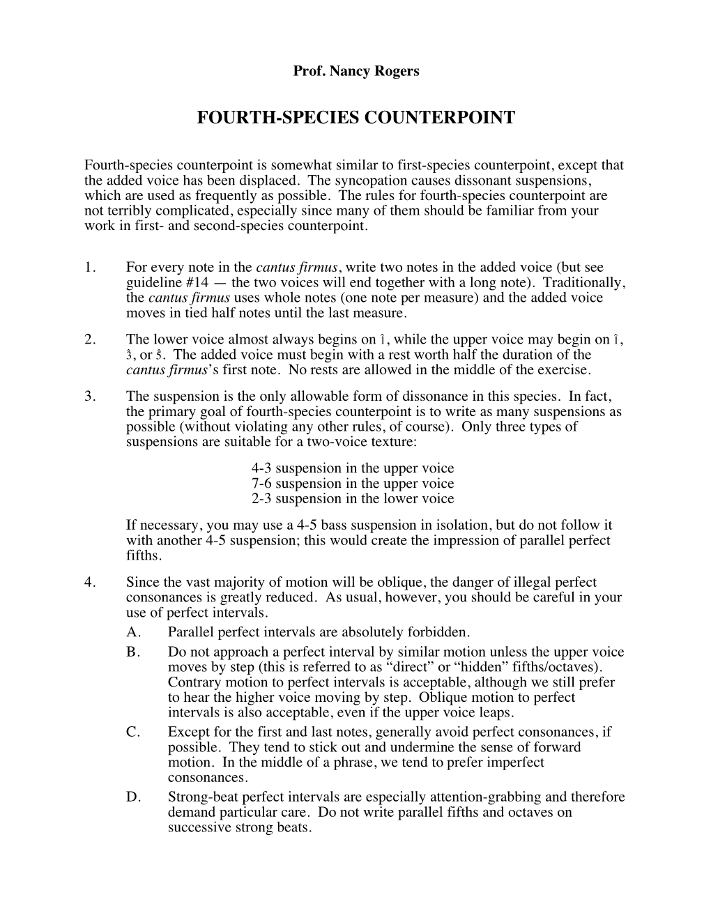 Fourth-Species Counterpoint, We Expect Mostly Oblique Stepwise Motion