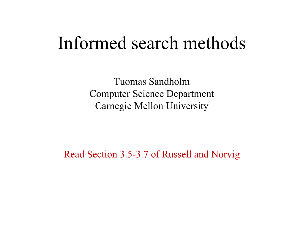 Informed Search Methods