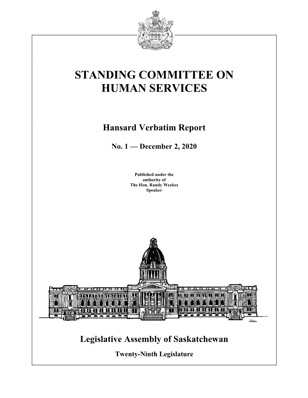 December 2, 2020 Human Services Committee