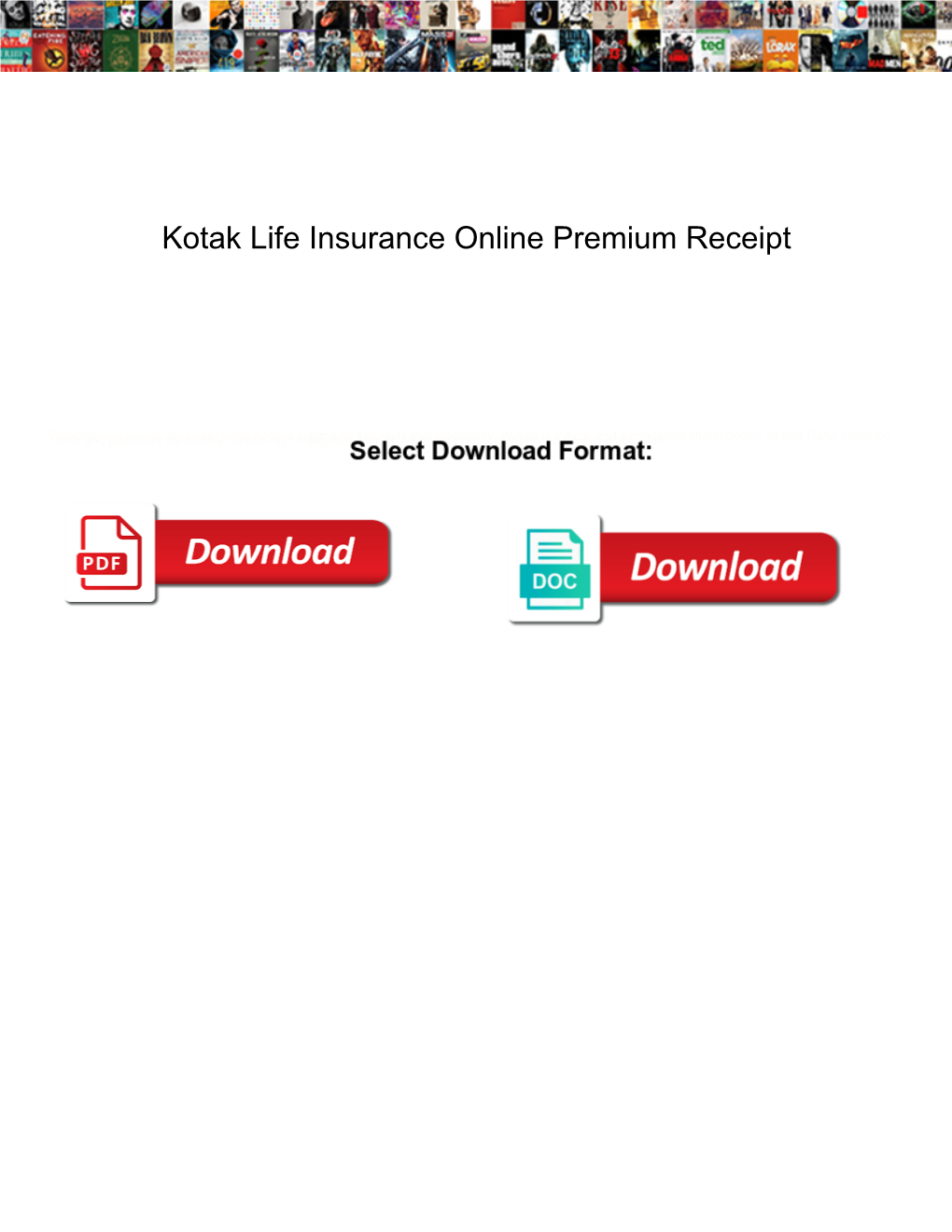 Kotak Life Insurance Online Premium Receipt