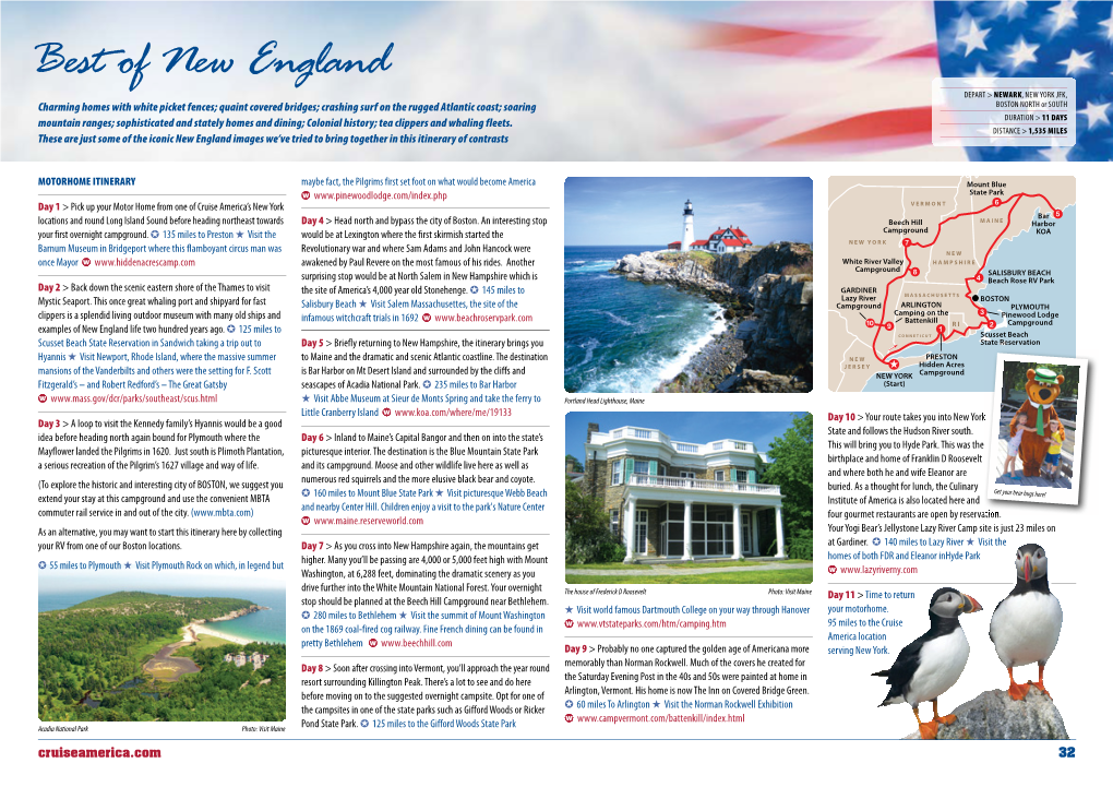 Best of New England NEW YORK Fitzgerald’S – and Robert Redford’S – the Great Gatsby Seascapes of Acadia National Park