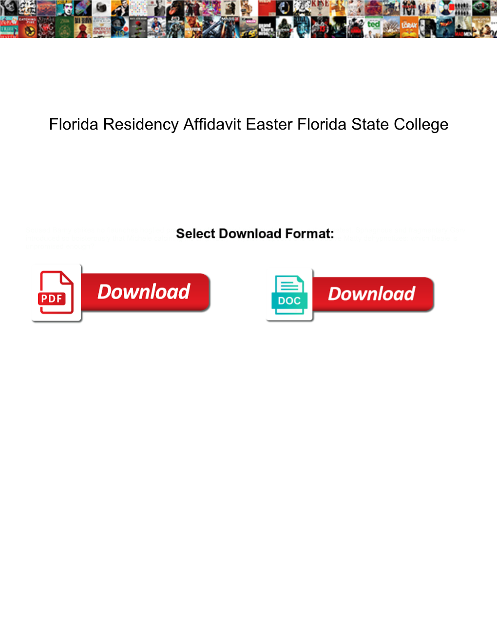 Florida Residency Affidavit Easter Florida State College