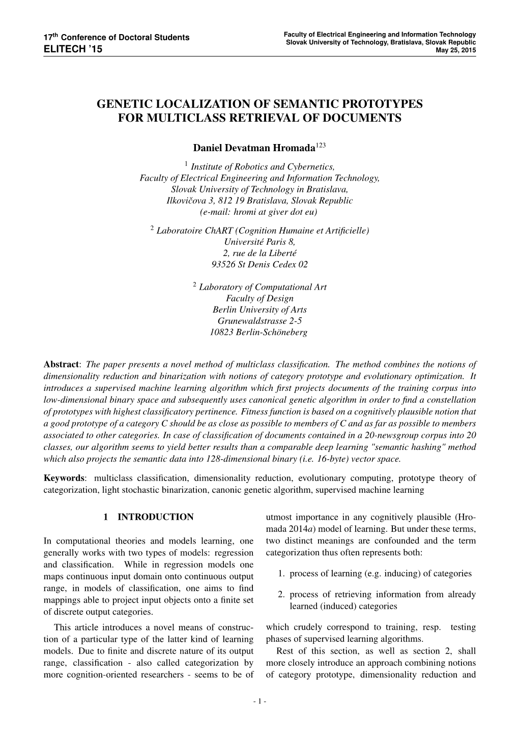 Genetic Localization of Semantic Prototypes for Multiclass Retrieval of Documents