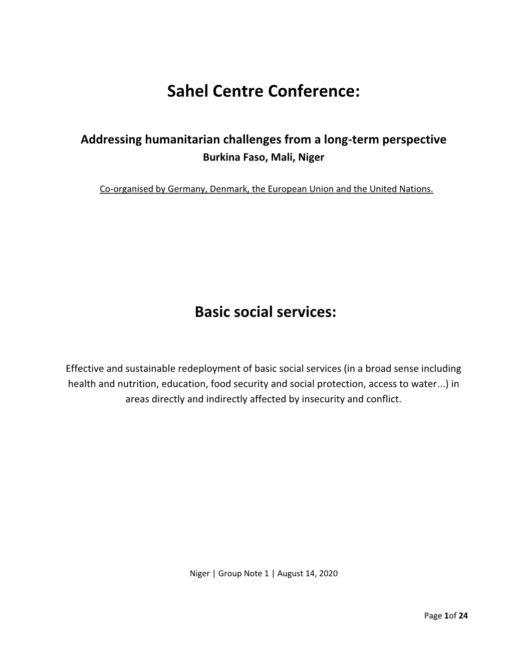 Sahel Centre Conference