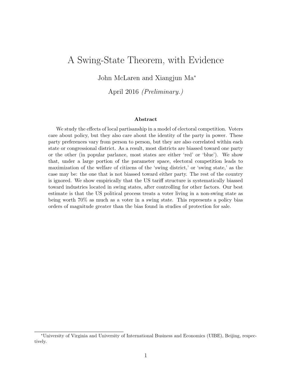 A Swing-State Theorem, with Evidence