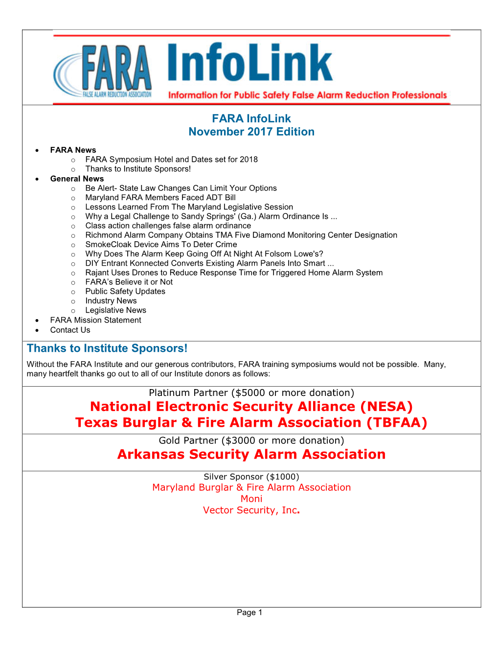 Arkansas Security Alarm Association