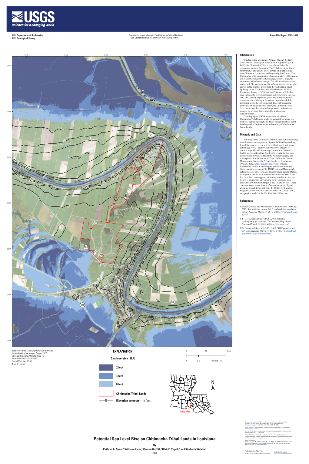 Potential Sea Level Rise on Chitimacha Tribal Lands in Louisiana