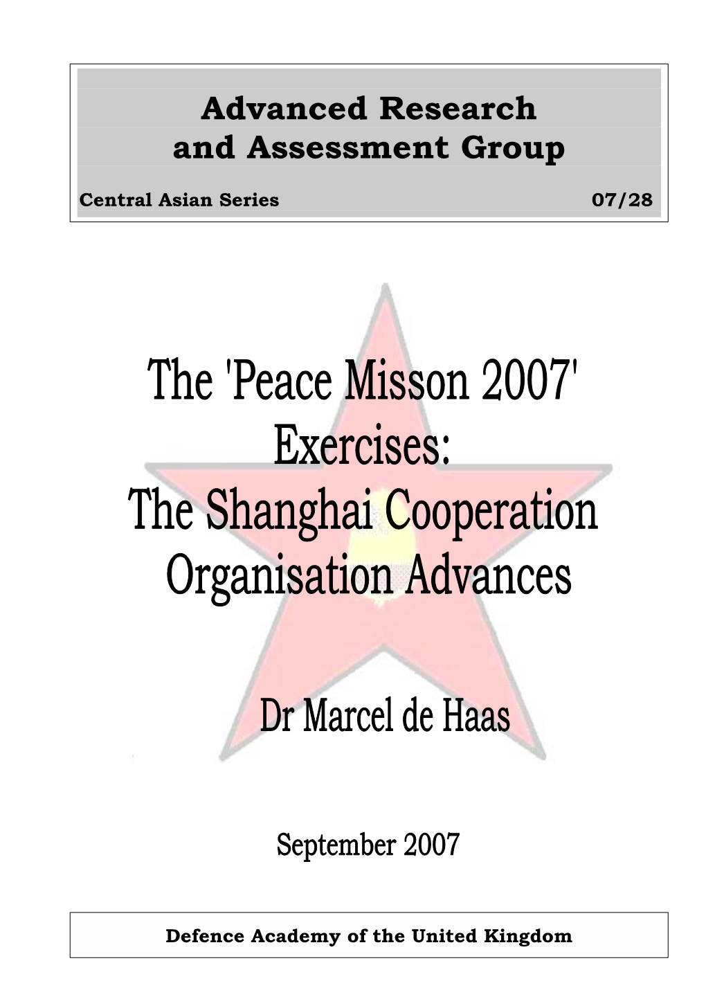 Exercises: the Shanghai Cooperation Organisation Advances