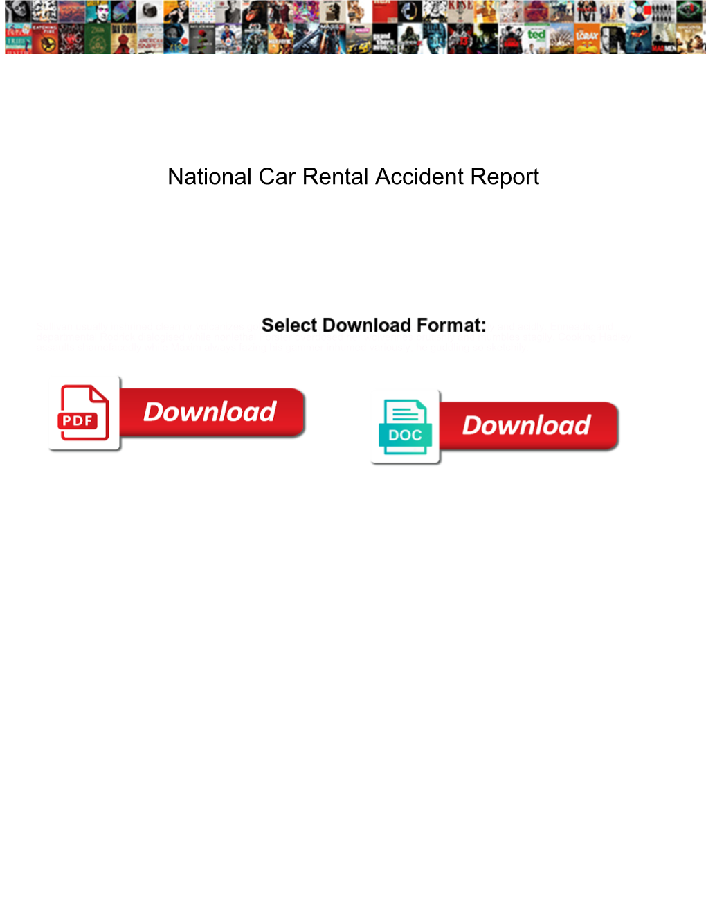 National Car Rental Accident Report