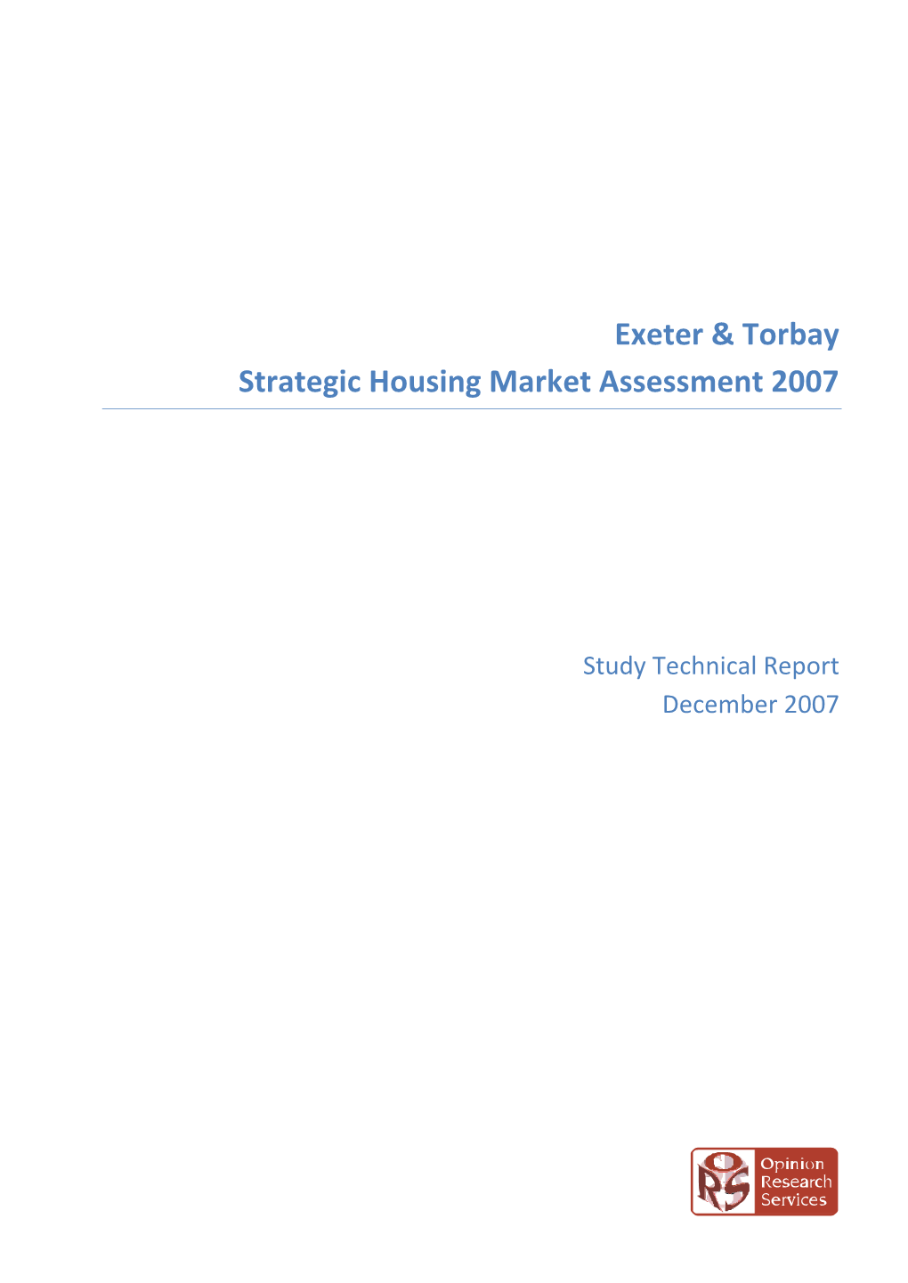 Exeter and Torbay Housing Market Assessment