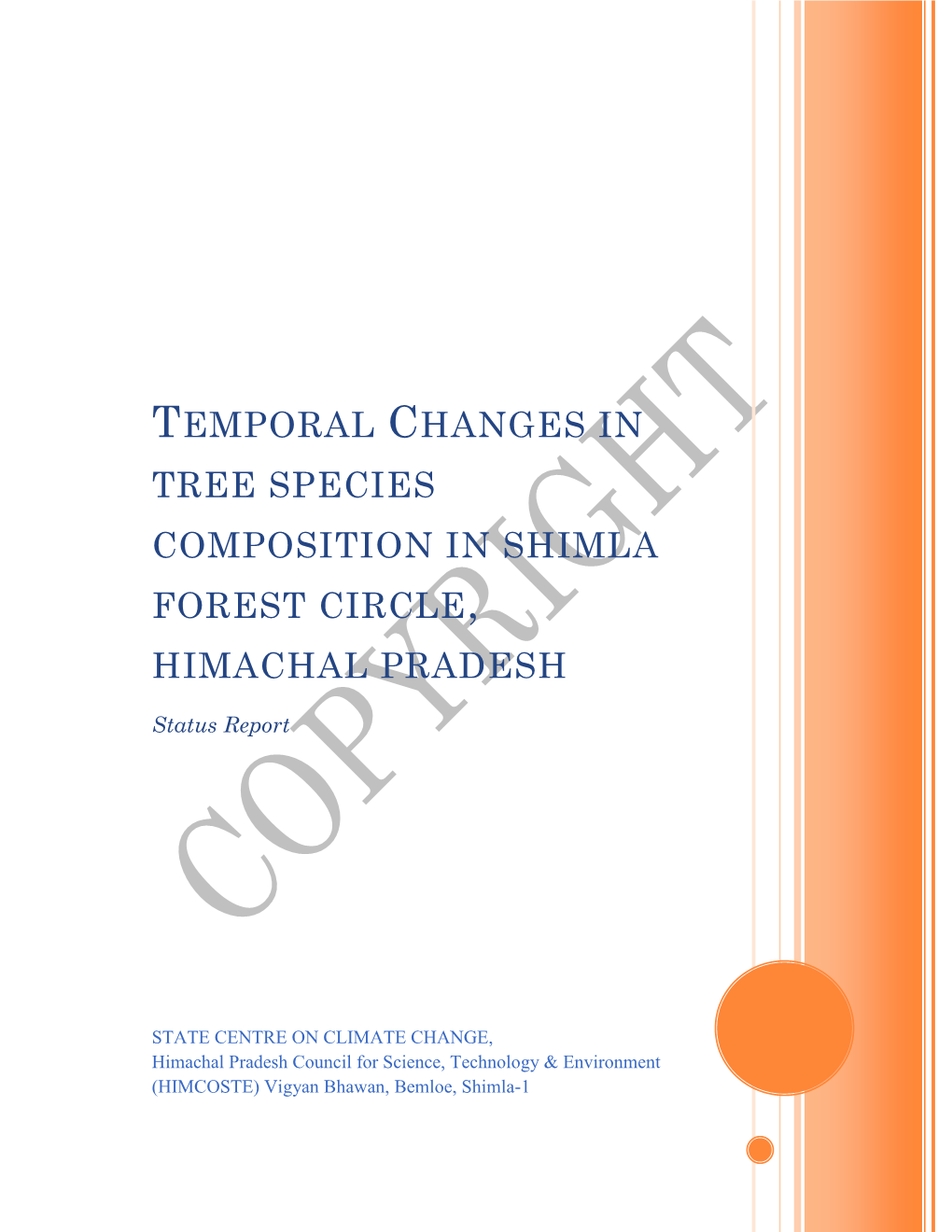 Tree Species Composition in Shimla Forest Circle, Himachal Pradesh