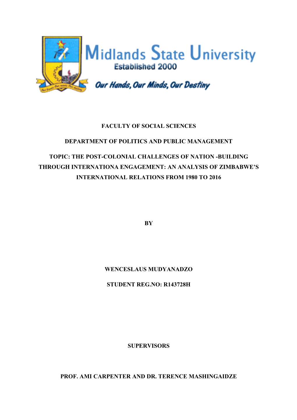 Mudyanadzo Thesis Final.Pdf